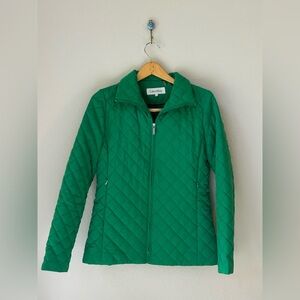 CK Lightweight Kelly Green Diamond Quilted Full-Zip Layering Jacket (Size S)